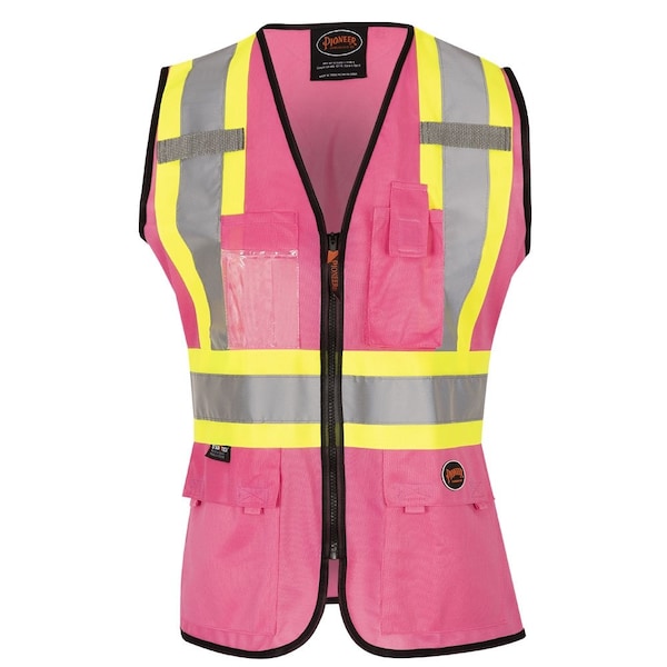Pioneer Ladies Mesh Back Vest, Pink, Medium V1021840U-M - main
